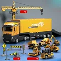 Legierung Bau LKW Fahrzeug Spielzeug für Kinder Geräusche Lichter Effekte zerlegen Container Kran