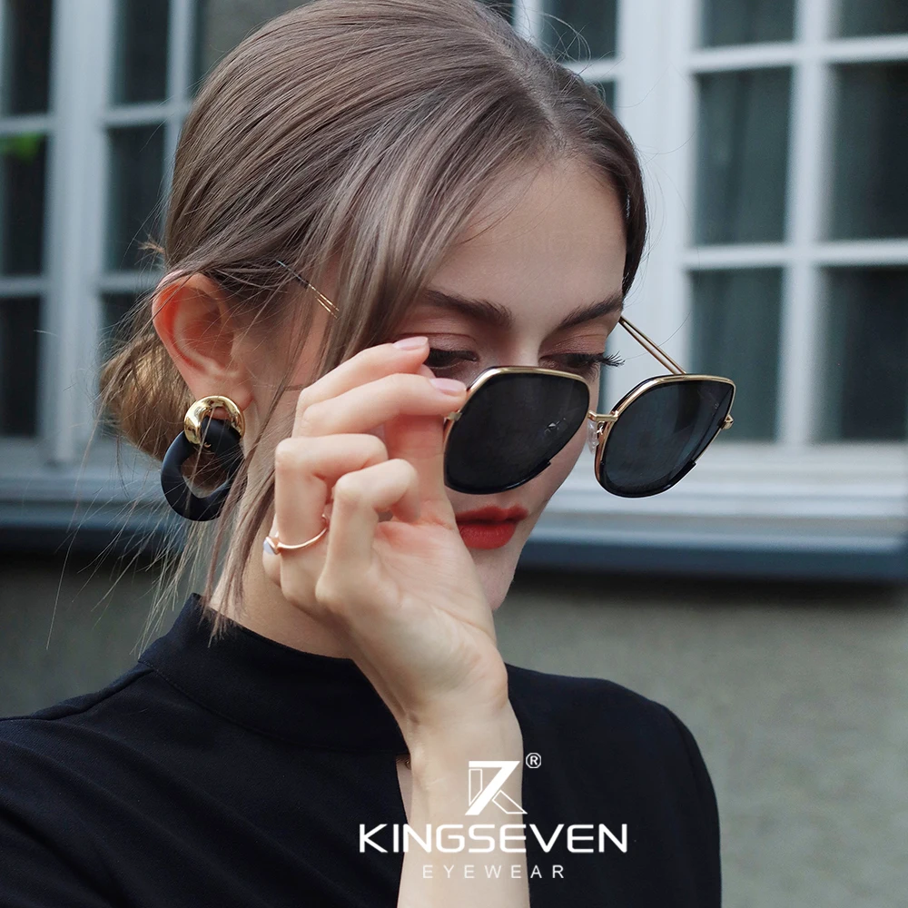 Kingseven Young Style Damen Sonnenbrille Farbverlauf polarisierte Linse Luxus Design Damen elegante Lunette de Soleil Femme Image