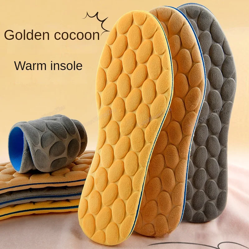 1 Paar Winter warme Baumwoll schuhe Einlegesohle Plüsch Schneeschuhe Schuhsohle Thermo einsatz Sport lauf Einlegesohlen Männer Frau Heizkissen Image