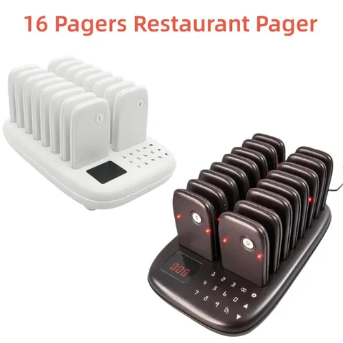 Restaurant-Pager-System Pager für Restaurants Stumm schaltung max. 998 Piepser Touch-Tastatur 16