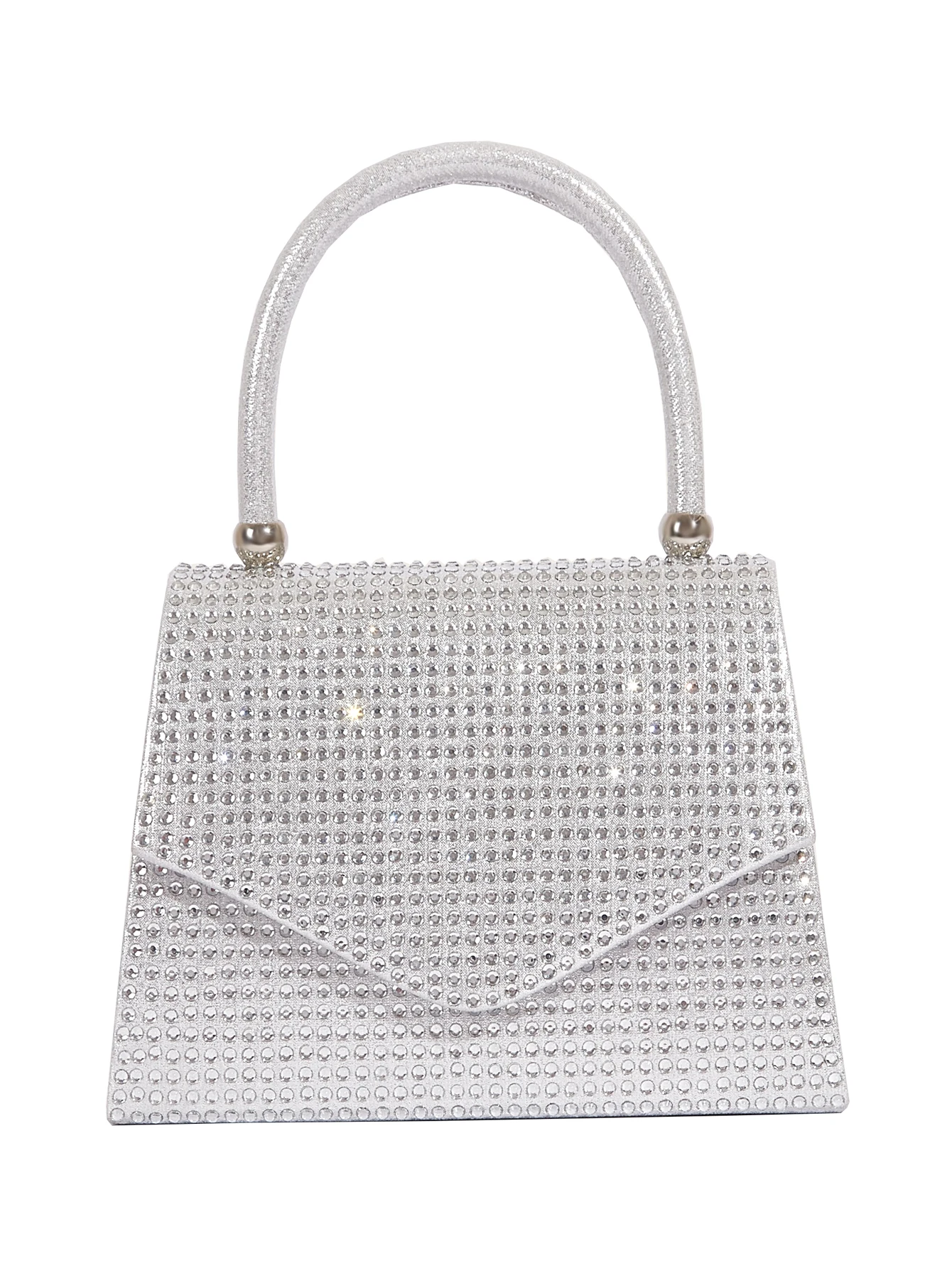 Damen Handtasche Magnetverschluss Abendtasche mit Strass Dekoration Mode Einkaufstasche Party Kette Umhängetasche Image