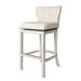 Maven Lane Hugo Bar Stool in White Oak Finish w/ Natural Color Fabric Upholstery - Bar - 31 Inch Seat Height