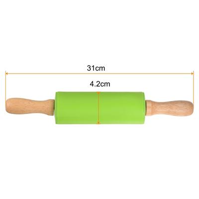 Silicone Rolling Pins for Baking 31cm x 4.2cm Green