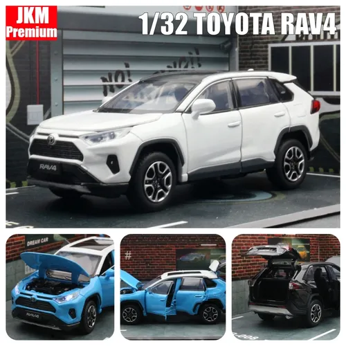 1/32 Toyota Rav4 Spielzeug auto Jkm Druckguss Metall Geländewagen Modell Sound & Licht Türen zu