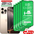 5 pezzi pellicola ceramica HD per IPhone 16 15 14 13 12 11 Pro Max Mini XS XR Plus protezione schermo per IPhone 16 Pro Max non pellicola di vetro