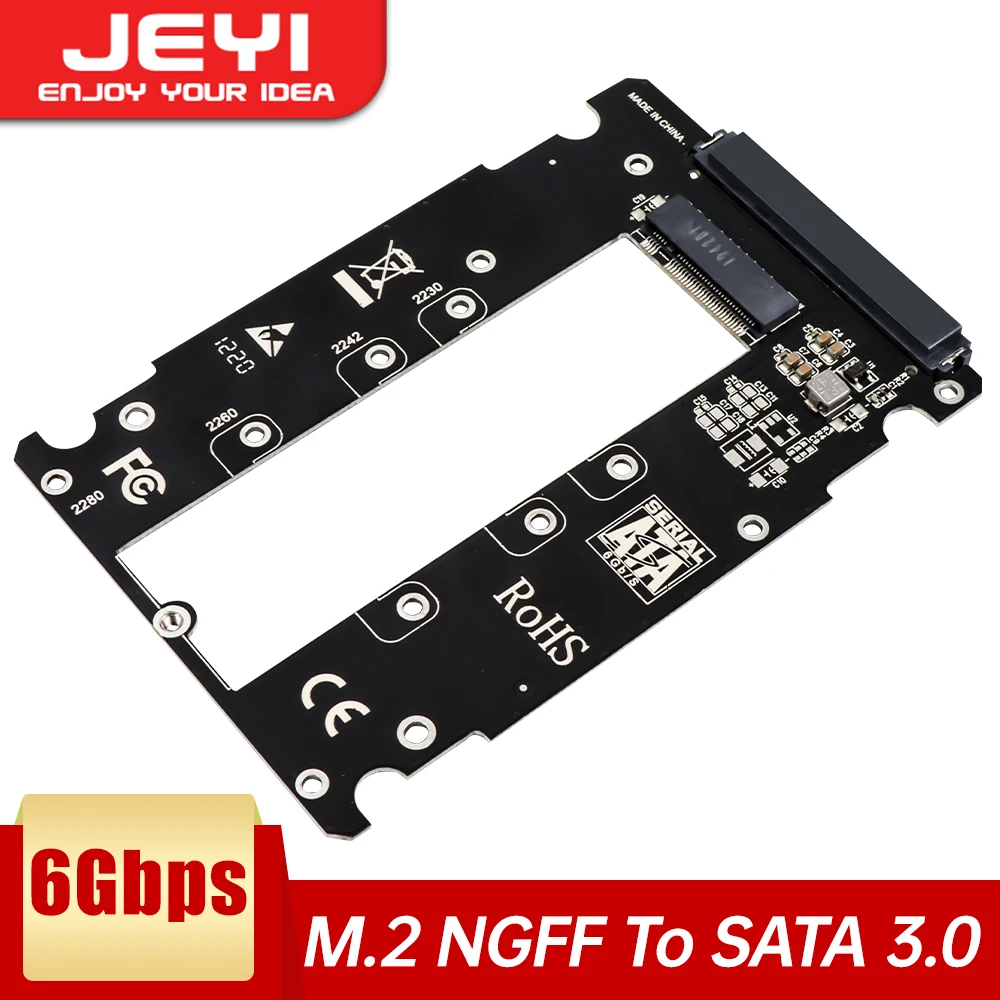 Jeyi m.2 ngff bis 2.5 "sata 3,0 Adapter, m.2 sata ssd zu sata iii 6gbps Erweiterungs karte Unterstützung Festplatte Image