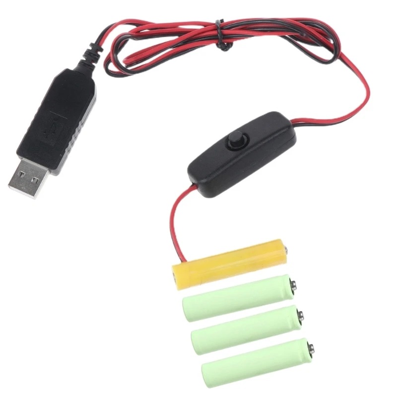 Lr03 aaa Batterie-Eliminator USB-Strom versorgungs kabel mit Ein-Aus-Schalter ersetzen 1 bis 4 stücke aaa Batterie Drop Shipping Image