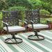 2-Piece Outdoor Patio Extra Wide Cast Aluminum Dining Chairs with Cushion -Frosted Surface