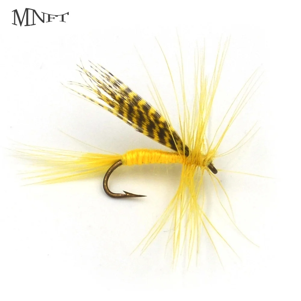 MNFT 10 Stück 12 # Gelber Körper, helle Feder, Fliegenfischen, Fliegen, Widerhaken, künstlicher Insektenköder Image