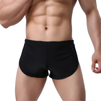 Männliche Höschen Unterwäsche Boxer Atmungsaktive Männer Boxer Pyjamas Side Split Unterhose cueca homem Shorts Nachtwäsche Image