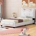 Twin Size Upholstered Bed with Carton Ears Shaped Headboard