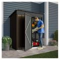 BULYAXIA 5x3 FT Outdoor Storage Shed Tool Garden Metal Sheds with Lockable Door Outside Waterproof Galvanized Steel Storage House for Backyard Garden Patio Lawn