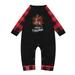 Virmaxy Christmas Pajamas for Family Matching Pjs Two-piece Set With Baby Toddler Baby Merry Christmas Letter Printed Sleepwear Plaid Printed Blouse With Elastic Waist Pants Set Black 12-18Months