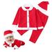 Tosmy Christmas Clothes Set Pajamas For Baby Girl Boy Clothes Christmas Santa Claus Xmas Toddler Kids Clothes Set Cute Clothes