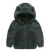 Lindreshi Winter Coats for Toddler Girls and Boys Toddler Baby Boys Girls Solid Color Plush Cute Bear Ears Winter Hoodie Thick Coat Jacket