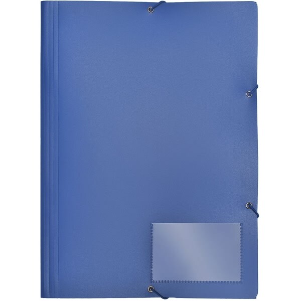 FolderSys Eckspannmappe A4 PP mit Klappen vollfarbig blau Image