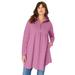 Plus Size Women's Half-Zip Collared Sweatshirt by Roaman's in Mauve Orchid (Size 18/20)