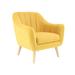 Yellow Polyester And Wood Modern Accent Chair Accent Chair by Quinn Living in Yellow