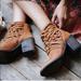 Free People Shoes | Free People Carrera Heel Woven Leather Ankle Bootie Size 38 | Color: Tan | Size: 38eu