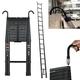 6.2M Telescoping Extension Ladder 20.3FT Aluminum Folding Ladder Loft Attic Ladder with 2 Detachable Hooks, Portable Ladder Foldable Ladder EN131 and CE Standards