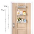 Over the Door Pantry Organizer - 3-Tier Mesh Basket Hanging & Wall Mounted Pantry Door Organizer, Over the Door Spice Rack with Adjustable Hooks for Kitchen, Bathroom, Bedroom, Storage Room (White)