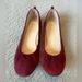 Nine West Shoes | Nine West Wine Colored Suede Ballet Flats. Size 7.5 | Color: Red | Size: 7.5