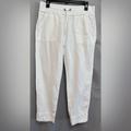 Athleta Pants & Jumpsuits | Athleta Cabo Linen Pants Womens Sz 8t White Elastic Waist W Drawstring | Color: White | Size: 8