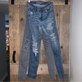 American Eagle Outfitters Jeans | Lot Of 2 American Eagle Distressed Hi-Rise Jegging Jeans 8 Long & 8 X-Long Nice | Color: Blue/Gray | Size: 8