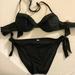 American Eagle Outfitters Swim | American Eagle Outfitters Bikini Top And Gap Side Tie Bikini Bottoms | Color: Black | Size: S