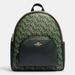 Coach Bags | $450 Coach #Cf344 Court Backpack Monogram Print Green Leather Canvas | Color: Black/Green | Size: 10 3/4" (L) X 12 1/2" (H) X 4 3/4" (W)