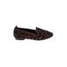 Market and Spruce Flats: Smoking Flat Chunky Heel Casual Burgundy Leopard Print Shoes - Women's Size 7 - Almond Toe