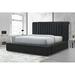 Saflon Florence Tufted Storage Bed Upholstered/Microfiber/Microsuede in Gray/Black | 61 H x 86 W x 105 D in | Wayfair KP8259-Q-1