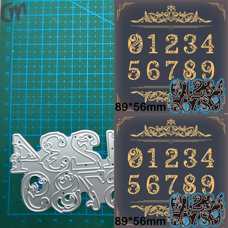 Chiffre bricolage cartes Scrapbooking décor gaufrage matrices découpe pochoirs dossier artisanat délicat sable métal matrices de découpe