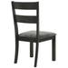 Red Barrel Studio® Kirbee Solid Wood Ladder Back Side Chair in Black Wood/Upholstered/Fabric in Black/Brown | 40 H x 20.25 W x 23.5 D in | Wayfair