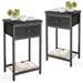 17 Stories Surraya Steel Nightstand in Black Wood/Metal in Black/Brown | 24 H x 12 W x 16 D in | Wayfair 8CE88F2F265449AD98D6D0FECE138D01