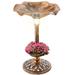 Fleur De Lis Living Stansell Resin Birdbath Resin in Brown | 29.5 H x 17 W x 17 D in | Wayfair 795F84C80450435C907890E41257A421