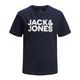 JACK & JONES - T-Shirt Jjecorp Logo In Navy Blazer, Gr.176