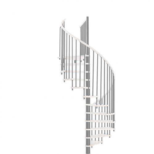 Minka Spindeltreppe Spiral Wood grau Wendeltreppe, 140 cm, Weiß