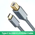 USB C zu USB B 2 0 Drucker kabel geflochtener Drucker Scanner Laptop Computer hohe Geschwindigkeit