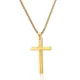 Edelstahl Silber Farbe vergoldet Kreuz zarte Mode Anhänger Halskette Schmuck Geschenk für ihn Mann