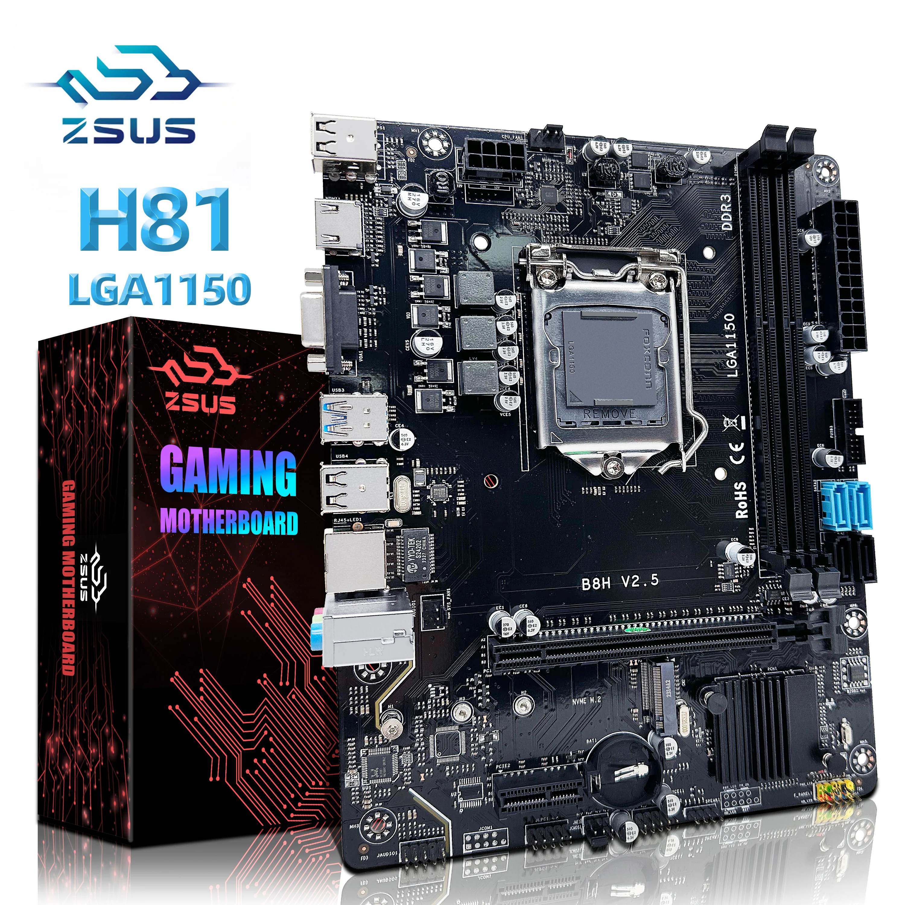 ZSUS H81 Motherboard LGA 1150 Motherboard Unterstützung Basis Pentium Celero Core i3 i5 i7 4. Prozessor DDR3 RAM SATA3.0 USB3.0 Image