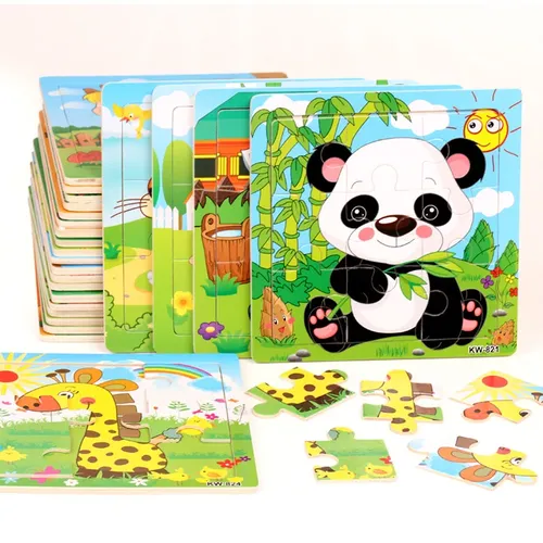 Holz puzzles für Kinder Cartoon-Tier puzzles für Kleinkinder pädagogisches Vorschul-Lernspiel zeug