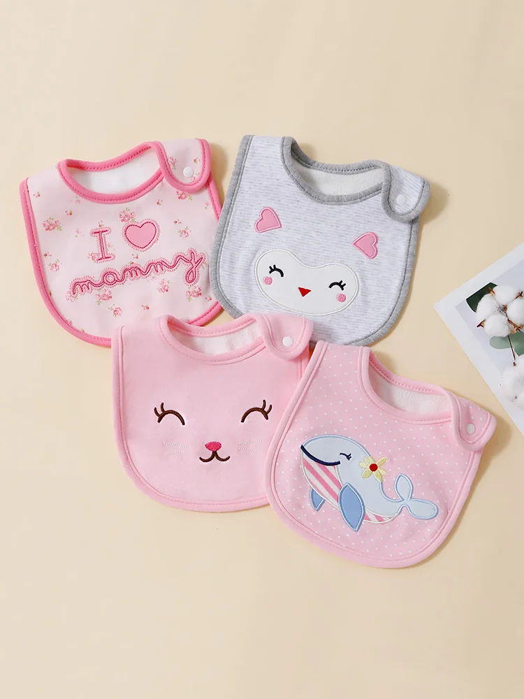 Drei schicht ige Kinder-und Baby lätzchen, U-förmige Lätzchen, neugeborene Speichel tücher, Speichel tücher für Lebensmittel, dreiteiliges Set Image