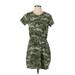 Old Navy Casual Dress - Mini Crew Neck Short sleeves: Green Print Dresses - Women's Size Small Petite