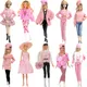 Mix Style rosa Kleidung Set für Barbies Puppe Accessoires Mode Mantel Hose Kleid für 30 cm und