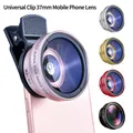 USLION 2 in 1 kit obiettivo per telefono 0.45x Ultra grandangolare Macro esterno per cellulari Obiettivo per fotocamera HD Clip universale 37mm per iPhone Andr