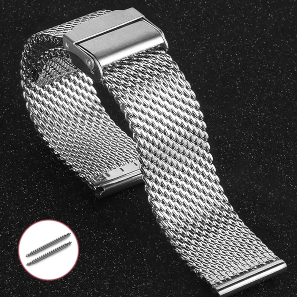 1,0 mm Milanese-Armband, Edelstahlarmband für Seiko-Armband für Rollenuhrenarmband, 20 mm, 22 mm, Smartwatch-Ersatzarmband Image