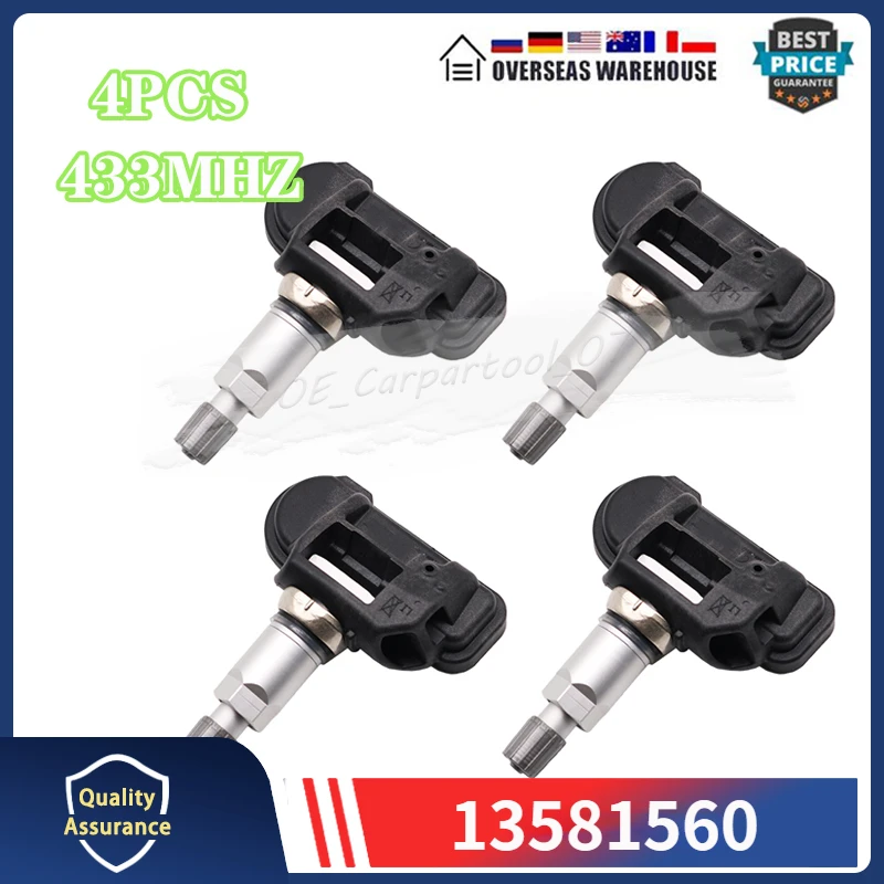 4PCS Reifenüberwachungssystem Drucksensor 13581560 Für 2014-2017 Opel Insignia A (G09) Zafira Tourer TPMS REIFENDRUCKSENSOR Image
