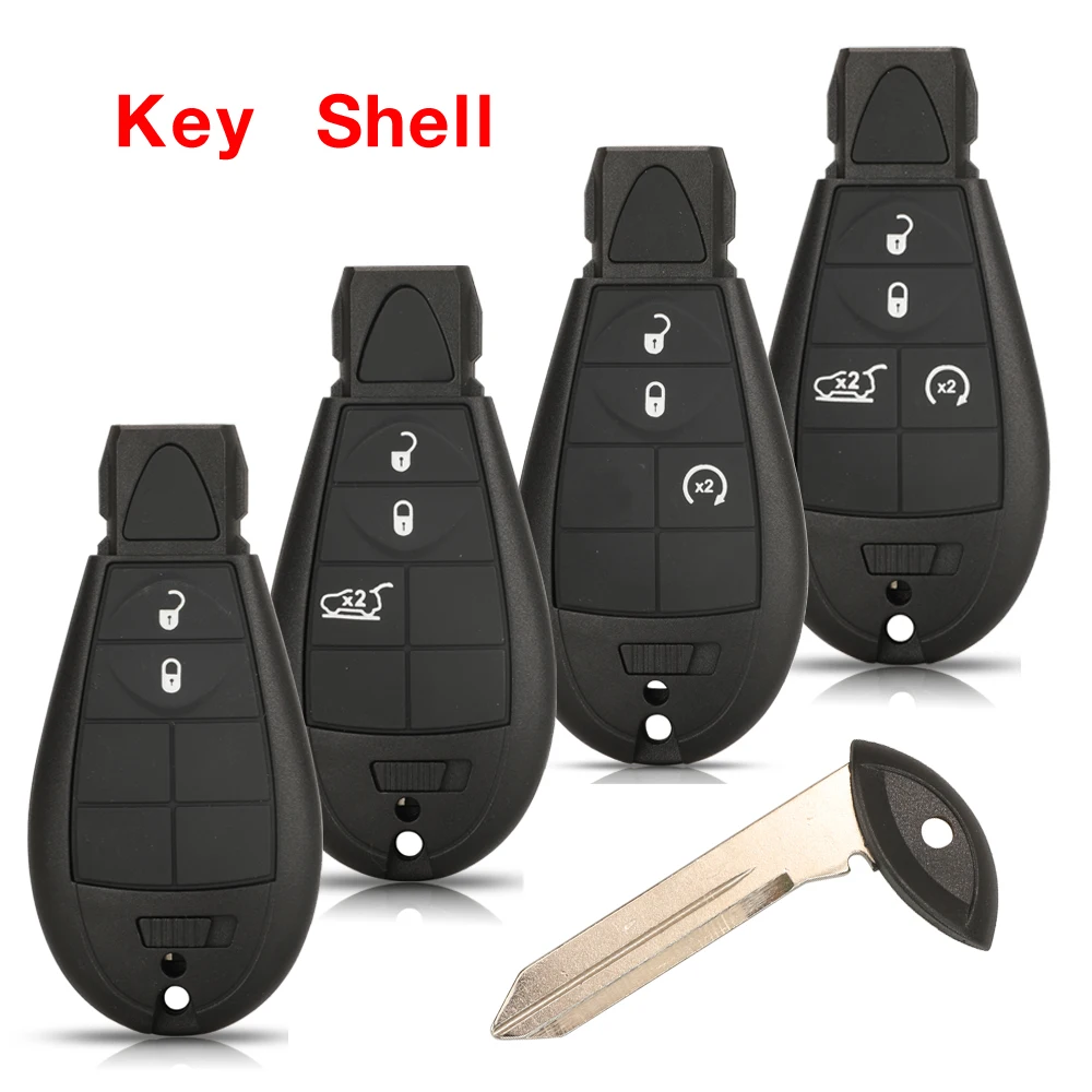 Jingyuqin 2/3/4 BTN Smart Fernbedienung Auto Schlüssel Shell FOB Fall Für Dodge RAM Jeep Cherokee Sport KL Chrysler stadt & Land Image