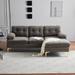 83" Modern L-Shaped Velvet Upholstered Sectional Sofa